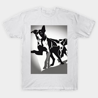 Puppies Shadow Silhouette Anime Style Collection No. 79 T-Shirt